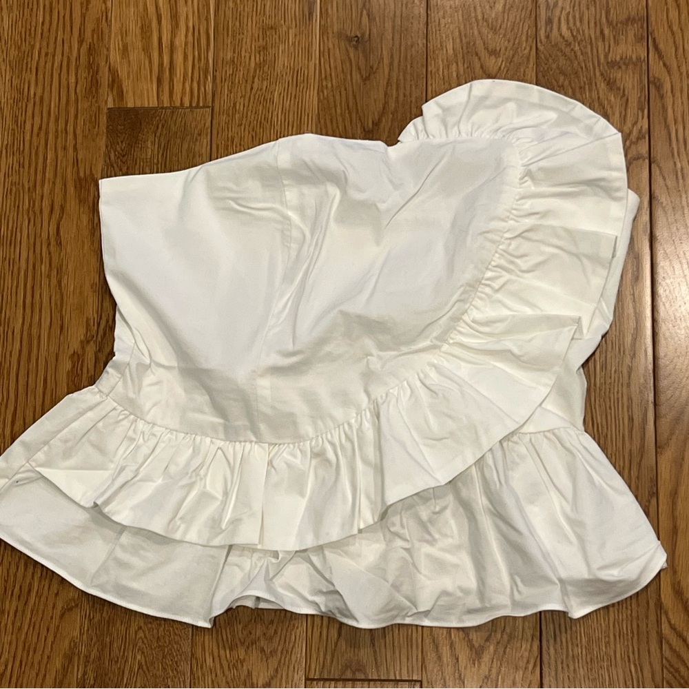 EXPRESS White Ruffled Off-Shoulder Top